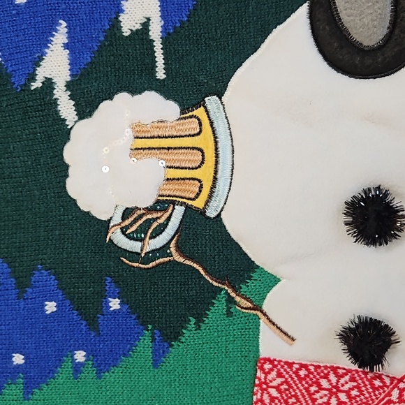 Ugly Christmas Sweater| Jolly Sweater| Snowman with Beer Mug Size M - Picture 5 of 7